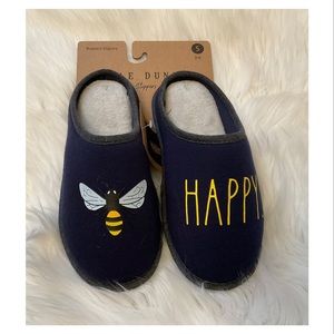 Rae Dunn Bee Happy Slippers - NWT - Small 5-6
